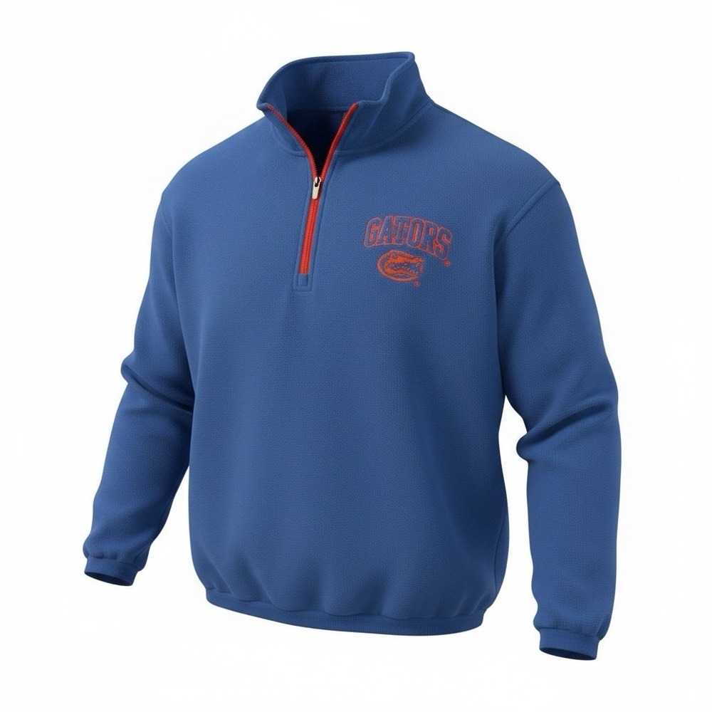 Knights Apparel Florida Gators Sweater Mens Large Blue Fleece 1/4 Zip